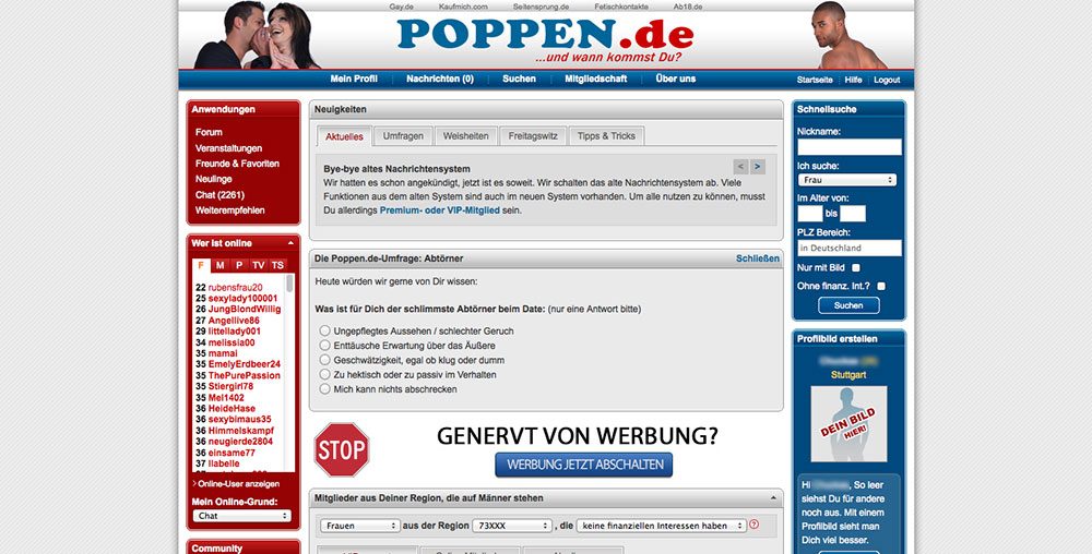 POPPEN.de Mitgliederbereich