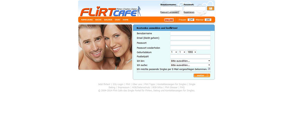 Flirtcafe Registrierung
