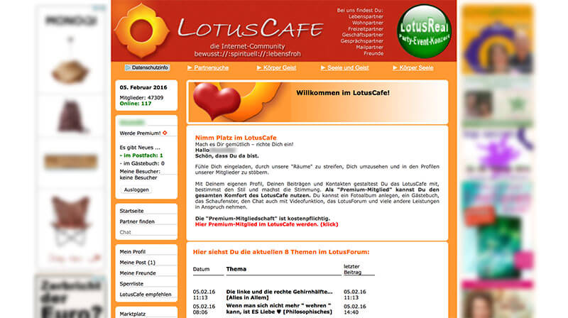 LotusCafe-Mitgliederbereich