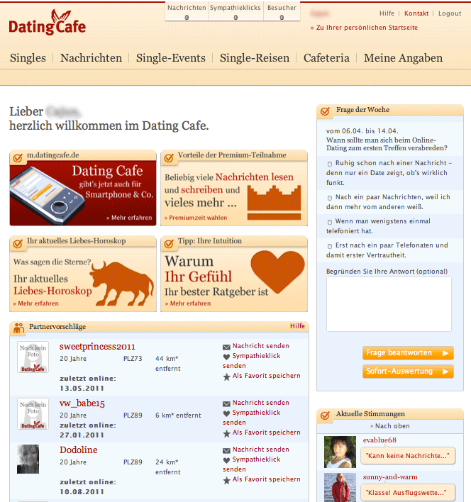 Partnervermittlung dating cafe