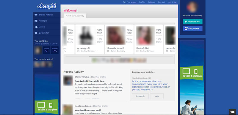 OkCupid Mitgliederbereich